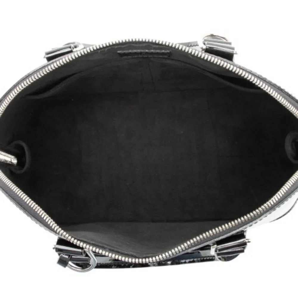 authentic $2850 Louis Vuitton Epi Electric Alma PM Satchel black patent leather
